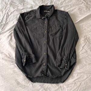 O’Neill Sevie Shacket Button Down Shirt Dark Gray Medium